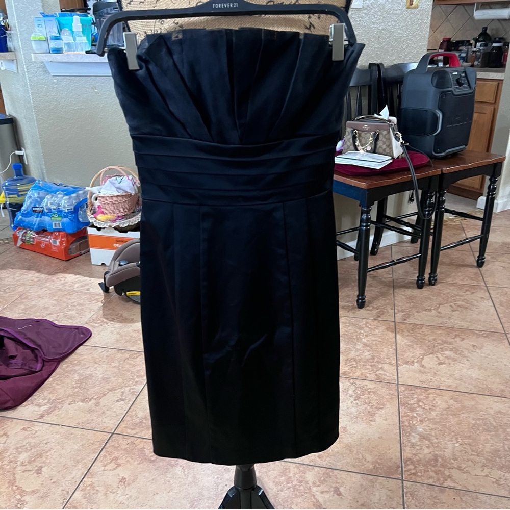 bebe Black Strapless Midi Dress - Picture 2 of 2